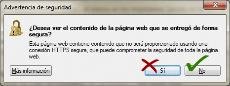 Advertencia Explorer 8 con contenido mixto HTTPS y HTTP