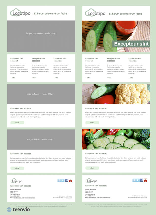 Plantilla Newsletter gratuita, Pepino, para tus campañas de email marketing