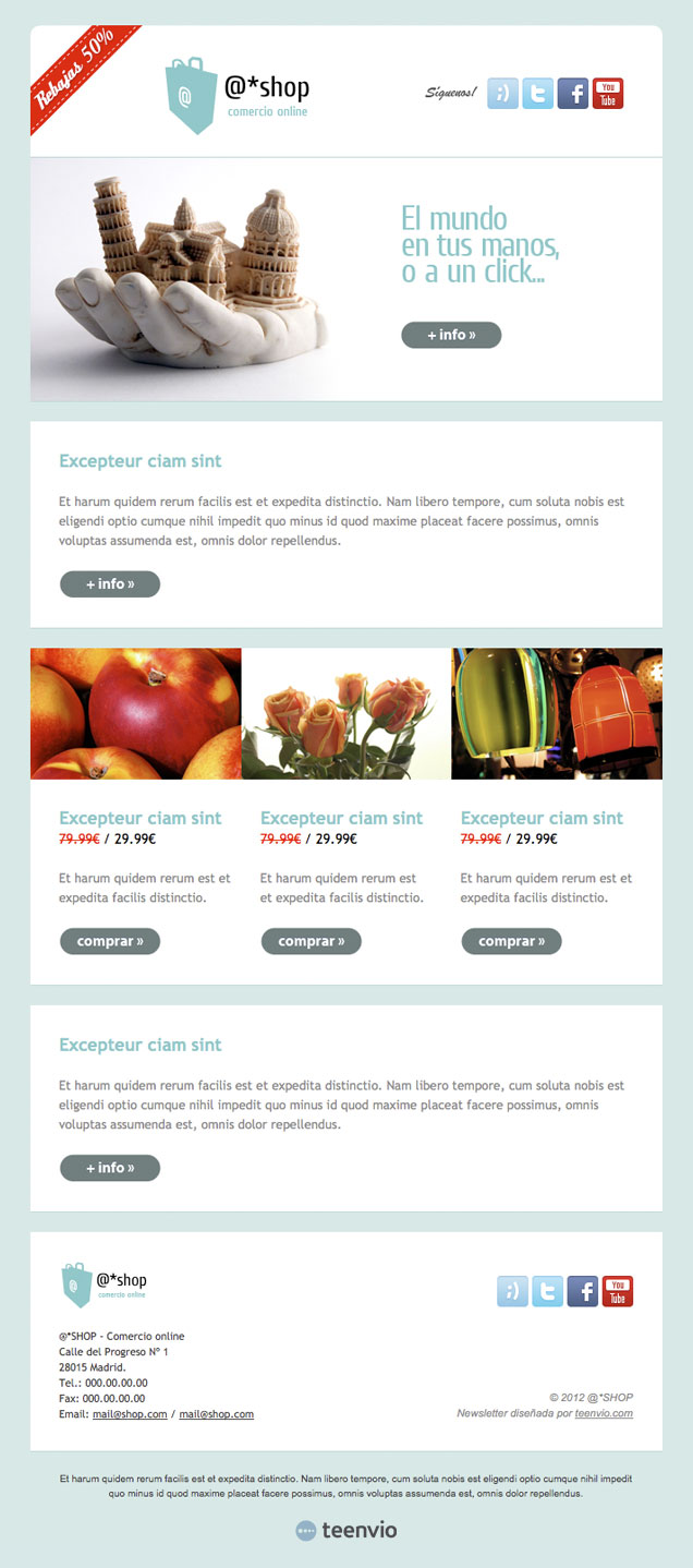 Plantilla Newsletter gratuita, De compras, para tus campañas de email marketing