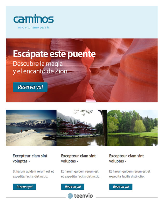 Plantilla Newsletter gratuita, Caminos, para tus campañas de email marketing