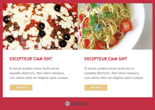 Plantilla Newsletter gratuita, Pizza & Pasta, módulo de productos